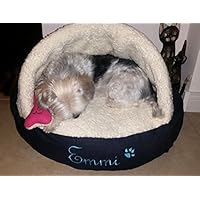 LunaChild Hunde Kuschelhöhle Lounge creme, pink, dunkelblau, hellblau, schwarz, Tiger braun, Schlangen Jeans Hundebett Name Snuggle Bag Größe S M oder L in 7 Farben erhältlich