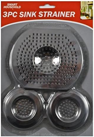 NEW 3PC PIECE SINK BATH BATHROOM STRAINER FOOD HAIR TRAP BASIN FILTER CHROME PLUG 3 PC SET