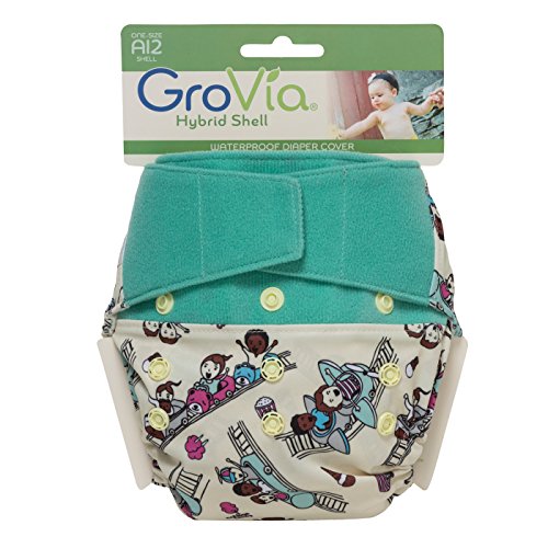 GroVia® Hybrid One-Size Cloth Nappy Shell, Hook & Loop, Funfair