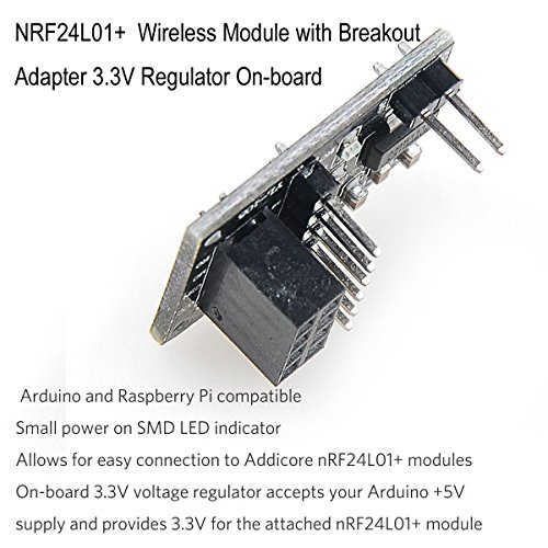 MakerHawk 4pcs NRF24L01 + drahtloses Modul mit Breakout Adapter 3.3V Regler On-Board für Intellective Car - 3