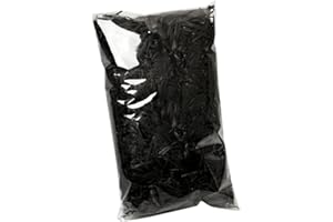USTNIR Papier Déchiqueté, 100g Papier Déchiqueté pour Cadeau, Doux Frisure pour Emballage, Idéal Papier Remplissage pour Boite Cadeau, Frisure pour Emballage, Paniers, et Boîtes (Noir)