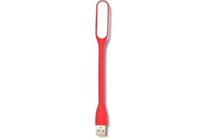 ACERFULL Luce LED USB-flessibile- lampada da lettura-Tastiera-PC computer- portatile- accessori auto- letto- notturna -notebook- tablet-power bank-led auto interni,accessori macchina.COLORE ROSSO
