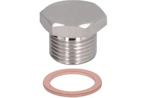 Agatige Bouchon obturateur à oxygène, M18x1.5 Capteur d'oxygène O2 Prise hexagonale capteur Bouchons de bonde Bouchon obturateur de sonde Sonde Nickel matériel de Fixation pièces Automobiles