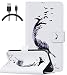 Produktbild ISENPENK Neu Design für Samsung Galaxy J3(2016) hülle Leder,Galaxy J3(2016) Duos hülle Leder,Leder Fenster Serie 3-in-1 Leder hülle,Leder PU Lederhülle Muster Pattern Vogel Flip Hülle Case Bookstyle Cover Schale Standfunktion Etui Schutzhülle Tasche Credit Card Slots Wallet Case Leder Tasche Schutzhülle+1 x USB Ladekabel DatenkabelDatenkabel