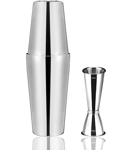 Shaker Boston 828 Ml - Acier Inoxydable + Verre Mélangeur Original - Cuivre Look - Pour Cocktails Parfaits