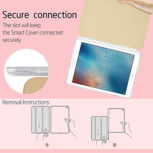 iPad Pro 9.7 Hülle, ESR® Auto aufwachen/Schlaf Funktion Ledertasche mit Durchschaubar Rückseite Abdeckung mit Muster Schutzhülle für iPad Pro 9.7 (Affe) - 6