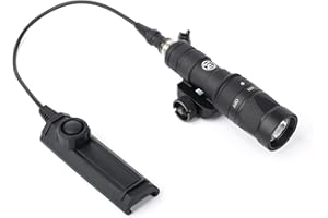 QIRUIMY M300W Lampe de poche Flash avec commutateur double fonction,LED flash tactique de reconnaissance de 500 lumens pour le système Picatinny de 20 mm (noir)