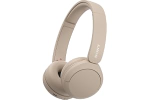 Sony WHCH520C.CE7 Słuchawki, Beżowy | Lekka konstrukcja, do 50 godzin pracy baterii, szybkie ładowanie, EQ, czysta jakość połączeń, iOS i Android