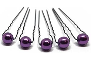 FLEXISTORE 5 Tornante con perla - Accessori per capelli di perle - Set nero - Porpora