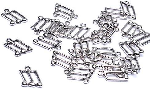 Beads Unlimited 15 x 14 mm Musical Note Antique Silver Metal, Pack of 50