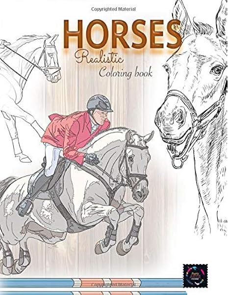 Realistic Horses Coloring Book Adult Coloring Books Animals Amazon Co Uk Coloring Happy Arts 9798639155178 Books