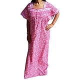 Indiatrendzs Women's Cotton Nighty Printed Sleepwear Maxi Nightgown (Chest : 52")