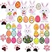 Produktbild Sayala 7-teiliges Fensterbild Osterhasen Set,Fensterbild Osterzweig,Ostern Hase Küken Ostereier Blumen Osterhase Regenbogen Fenstersticker Dekor