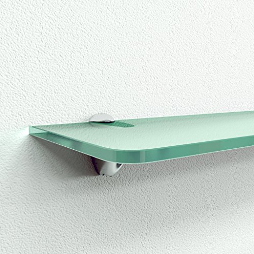 Original BestLoft® Glasregal Wandregal mit Halterung /4Größen & 2Dekore/ 60x20cm-satin/silber - 2