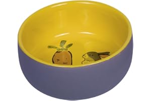 Nobby Carrot Plus Rodent Ceramic Bowl Grey/Yellow Diameter 11 cm x 4.5 cm