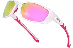Myiaur Lunettes de soleil polarisées pour hommes femmes Wrap Around Lunettes de soleil de sport