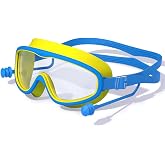 LICHUANUK Children's Swimming Goggles, Children's Swimming Goggles with Wide Viewing Angle, Anti-Fog Anti-UV No Leaks, Diving