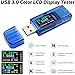 Produktbild USB Digital Power Meter Tester Multimeter Strom und Spannung Monitor, 3,7 cm Farbe LCD-Display USB 3.0 Akku Charge Kabel Impedanz Messung