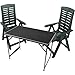 Produktbild 3tlg. Campingmöbel Set Gartengarnitur Campingtisch Klapptisch 100x60cm + klappbarer Gartenstuhl Klappstuhl Klappsessel 5-fach verstellbar Kunststoff Grün Gartenmöbel Balkonmöbel Terrassenmöbel