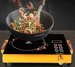 Dravizon Countertop Induction Burner, 3500W Portable Electric Hot Plate, Smart Touch LCD Display, Temperature Adjustable & 4H Timer, Golden