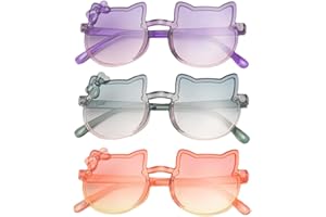 HQRKOTM Lot de 3 Kitty lunette de soleil enfant, lunettes de soleil pour enfants de 3 à 12 ans avec protection UV 400, pour fête d'anniversaire, lunettes de fête fantaisie amusantes (B)