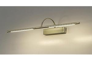 PAPUQ Aplique LED de pared para iluminar cuadros, espejos, 10W, luz cálida 3000K, bronce antiguo, articulado. Doble pantalla,74cm