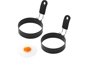 LYRAMIS 2 Pièces Poele a Pancakes,Moule Oeuf Au Plat Pancake Poêle à œufs Crepe Cuiseur Oeufs de Mini Crepiere Inox en Fabuleuse La Acier Antiadhésive Pan,pour Carbone Blinis et Cuisson Omelette Tout Party