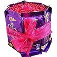 Butterfly Chocolate Gift Hamper For | Birthday | Rakhi| Cadbury dairymilk 13.2gm × 10 - red tissue flower x 10
