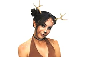 JeVenis Luxury Reindeer Antler Headband Gold Deer Headband Festival Wear Party Hats