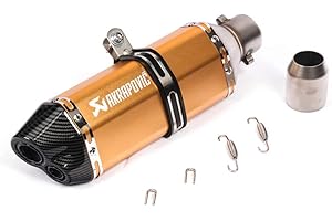 RTGE 51mm Tubo marmitta di Scarico Moto Doppio Foro Esagonale Modifica Universale 2 Pollici Db Killer Tubo di scappamento Moto in Acciaio Inox Modifica Tubo di Coda,Adatto per Scooter Dirt Bike,D