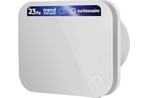 Turbionaire TREND 120 SWM Ventilatore da bagno, Per la ventilazione di bagni, Aspirazione perimetrale, Parete/soffitto,120 mm, Garanzia 3 anni, Valvola di non ritorno, IPX4, Contro umidità e muffa