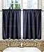 Ellis Curtain Stacey Tailored Tier Pair Curtains, 56" x 36", Navy