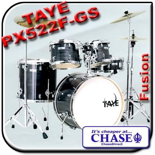 Taye Pro X Fusion 5 Piece Drum Kit Grey Satin 22" Bass