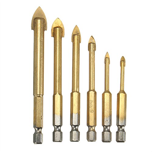 6pcs Carbide Glass Drill Fliesen- und Glasbohrer 4mm 5mm 6mm 8mm 10mm 12mm - 2