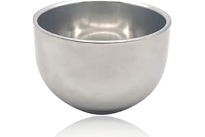 ECHOLLY Rasierseifenschale, Edelstahl-Rasierschale für Rasiercreme und Seife, doppelschichtiger, unzerbrechlicher Rasierbecher für die Nassrasur (Silber, groß)