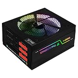 Fuente de alimentación 1000 W con iluminación RGB 12 modos: 5 efectos RGB Flow y 7 colores sólidos