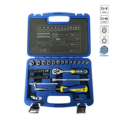S&R Hobby-Steckschlüsselsatz 39-tlg. 1/4″ LOCK-Drive Profil in Plastikbox, Werkzeugkasten Ratschenkasten 1/4 Zoll Hobby-Line. Einführungspreis! - 3