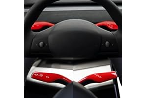 KKTR-CAR Para Tesla Model 3 Model Y Cubierta de Transmisión, Cubierta de palanca de dirección, 2017-2023 Cubierta protectora de palanca de Interior Accesorios 2 Piezas (Rojo Brillante)
