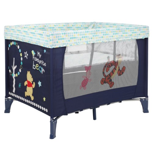Disney Winnie The Pooh Travel Cot with Bassinette (Navy)