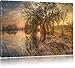 Produktbild Pixxprint herbstliche Landschaft im Morgengrauen Kunst Buntstift Effekt, Format: 80x60 auf Leinwand