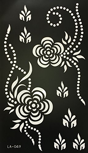 Henna Tattoo Schablone Vorlage 10 Sheet + 2 Henna Golecha Kegel Farbe schwarz Neela 10 Henna Bemalung - 9