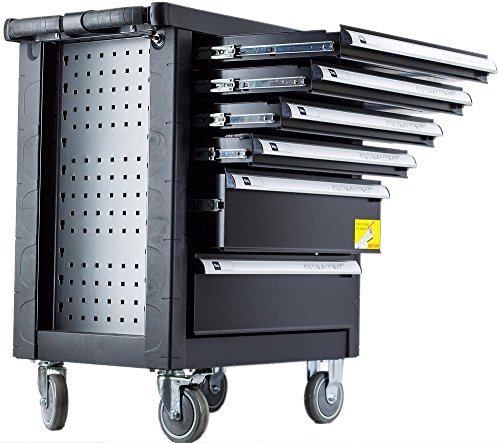 F-BD Black Red Edition | Werkzeugwagen * Werkstattwagen * 6 Schubladen / 4 gefüllt mit Werkzeug | Bit Sets, Ratschen, Nüsse und vieles mehr… - 9