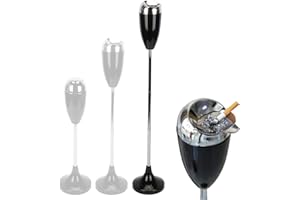 awagas Standaschenbecher Draußen, Höhe Ausziehbar 58-90cm Aschenbecher mit Deckel, Groß Aschenbecher Outdoor Schwarz, Modern Stand Aschenbecher für Draussen Innen Außen Balkon Garten Wetterfest