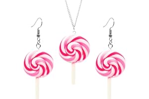 ‎SCJJZ SCJJZ Anhänger für Mädchen,Ketten für Damen,Ohrringe für Damen,Ohrringe für Mädchen,Geschenke für Frauen und Mädchen (rosa)