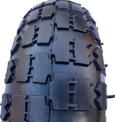 2 x Frosal Luftrad Bollerwagen Ø 260 mm 4.10/3.50-4 | Ersatzrad Reifen Sackkarre | Achse 16 mm | Rad mit Kugellager | Stahlfelge Gelb - 5