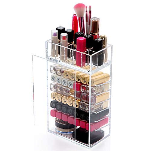 Lippenstiftständer für ca. 60 Lippenstifte Nagellackständer Mascaraständer Kosmetikständer Kosmetikaufbewahrung Lippenstifthalter Ständer Acrylständer Aufbewahrungsbox von der Marke MyBeautyworld24