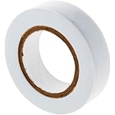 Zenitech - PVC Insulation Tape Roll 0.15mm - White - Width 15mm x Length 10m - Ideal for Electrical Work - Easy Identificatio