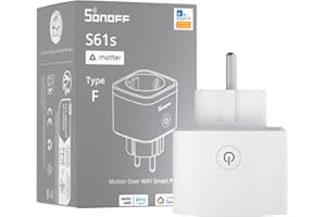 SONOFF S61s Inteligentne Gniazdko WiFi 16A/3840W – Zdalne Sterowanie & Sterowanie Głosem, Monitor Energii, Timer, Matter-kompatybilne z Alexa, Google i Apple Home