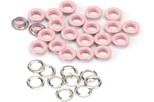 Uteruik Œillets et rondelles de 8 mm – Œillets antirouille pour vêtements, bâches, cuir et scrapbooking – 100 pièces (Rose)