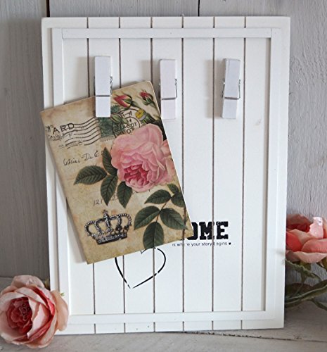Memoboard im Landhausstil mit Herz - HOME - 40cm